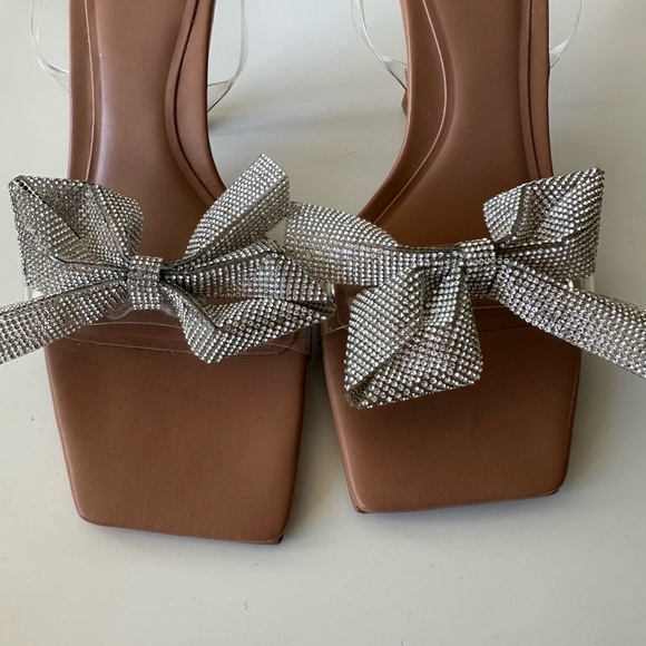 Unworn Zara Crystal Bow Heels - Picture 1 of 6